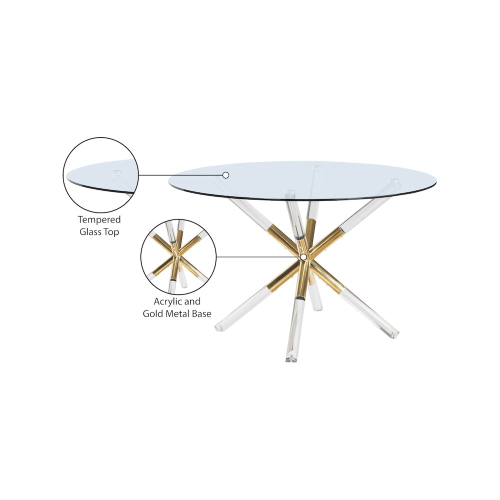 Mercury Acrylic/Gold Dining Table. Picture 5