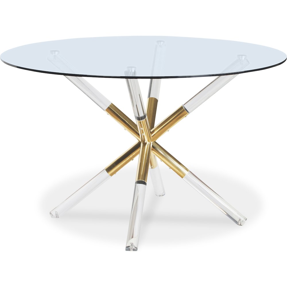 Mercury Acrylic/Gold Dining Table. Picture 1