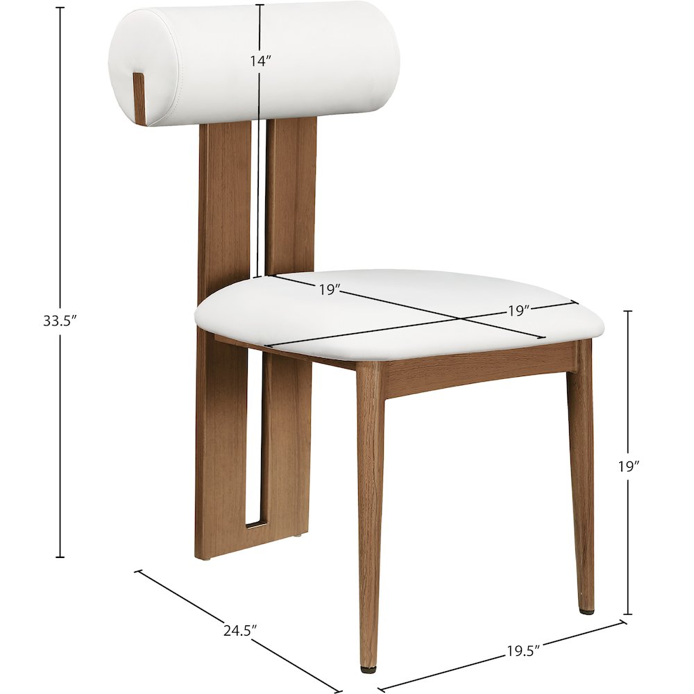 Dario Cream Vegan Leather Dining Chair, Set of 2. Picture 7