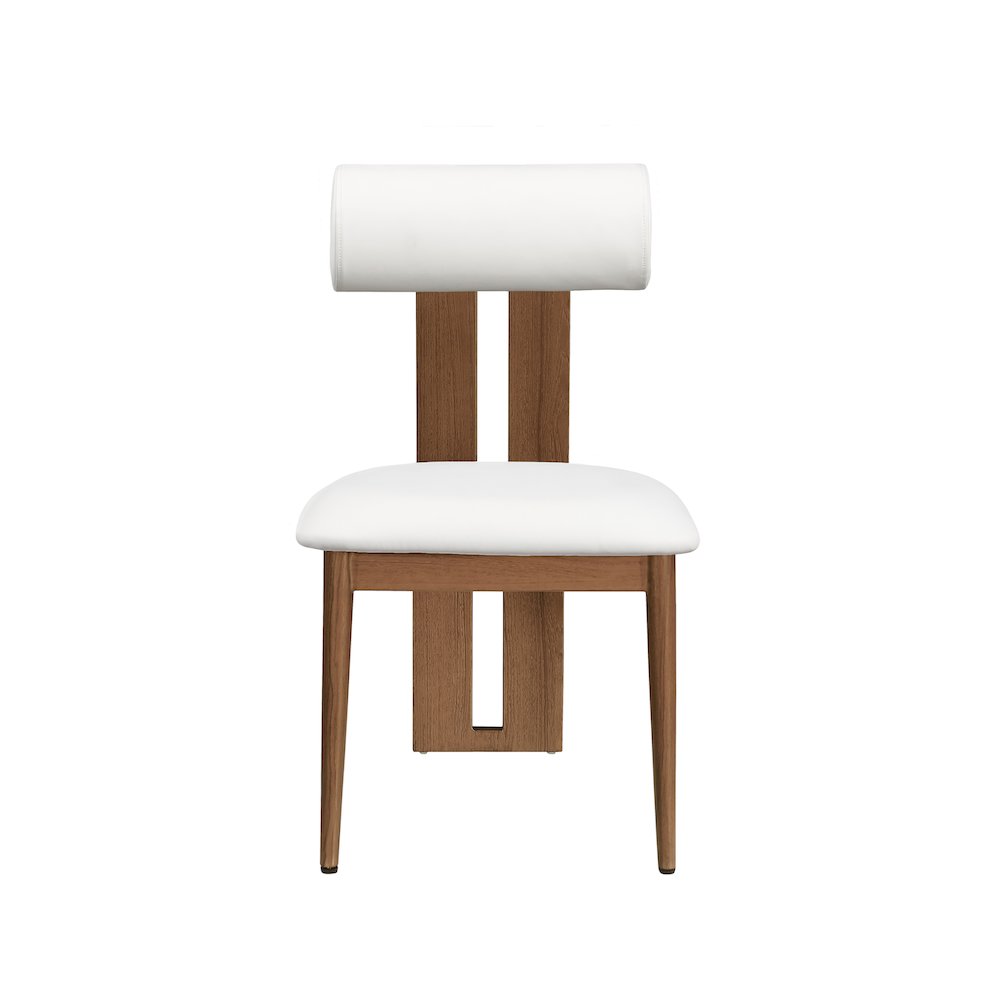 Dario Cream Vegan Leather Dining Chair, Set of 2. Picture 3