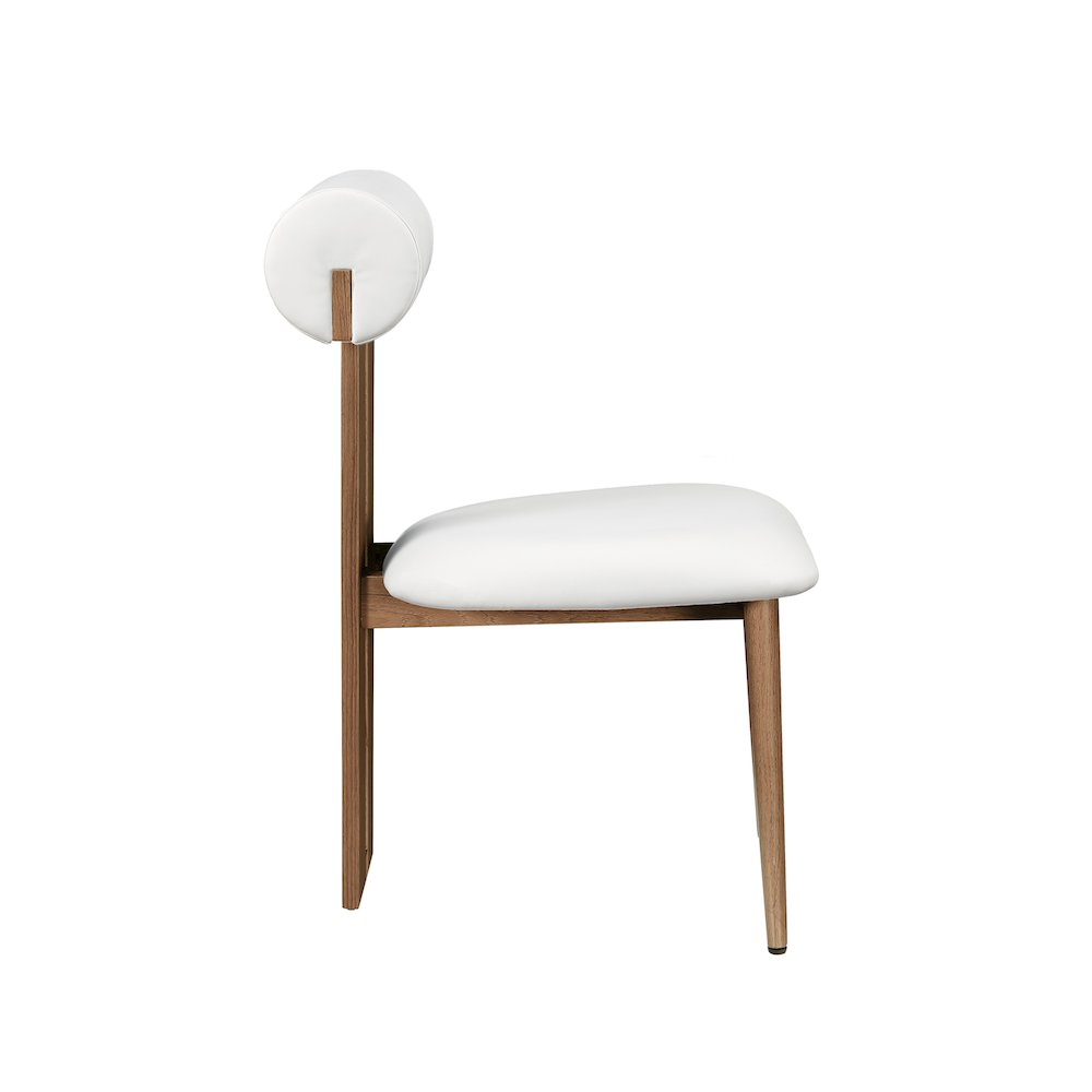 Dario Cream Vegan Leather Dining Chair, Set of 2. Picture 4