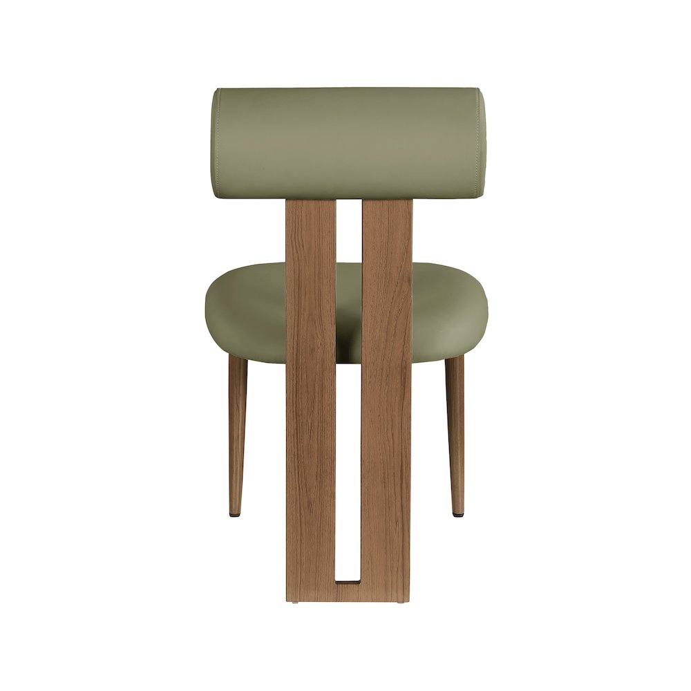 Dario Green Vegan Leather Dining Chair, Set of 2. Picture 2