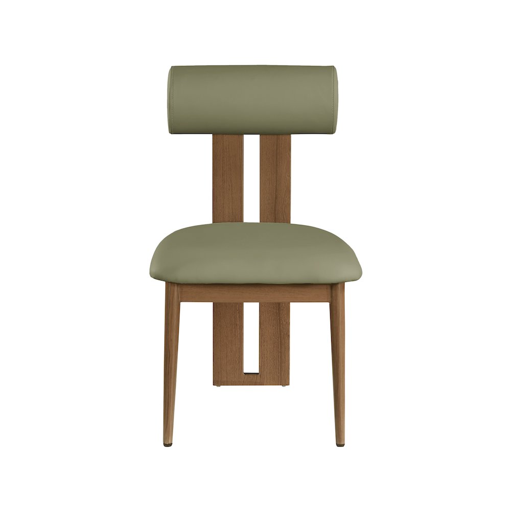 Dario Green Vegan Leather Dining Chair, Set of 2. Picture 3