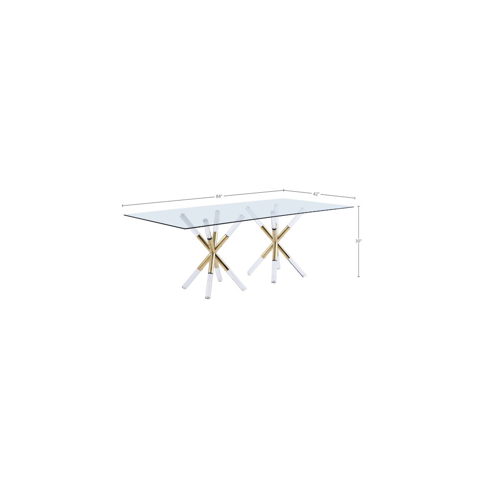 Mercury Acrylic/Gold Dining Table. Picture 4