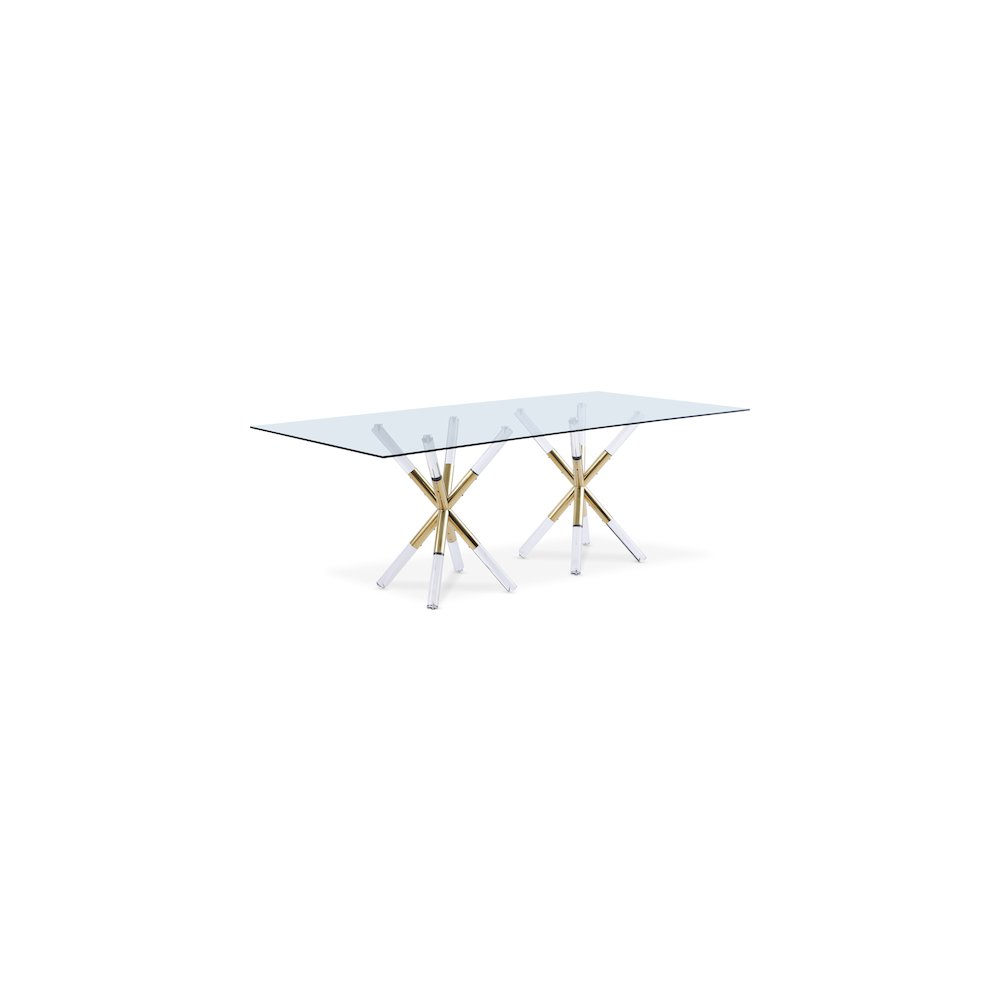 Mercury Acrylic/Gold Dining Table. Picture 1