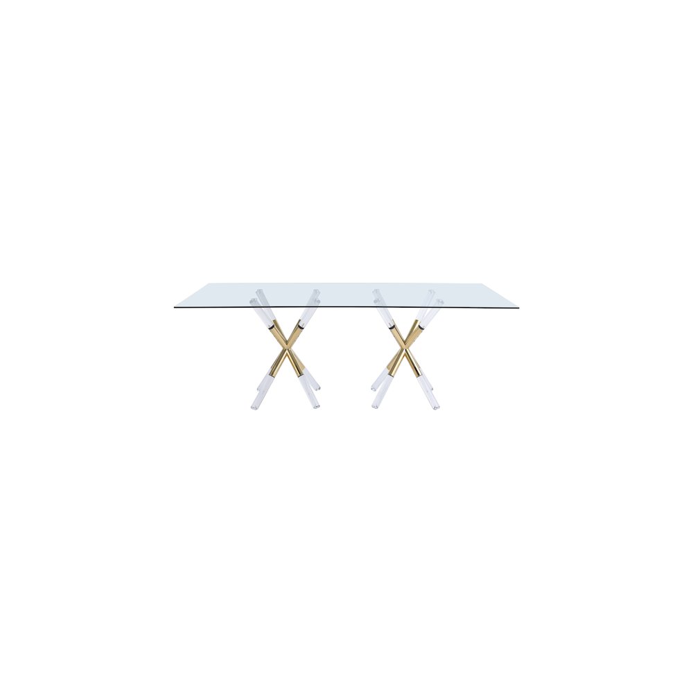 Mercury Acrylic/Gold Dining Table. Picture 2