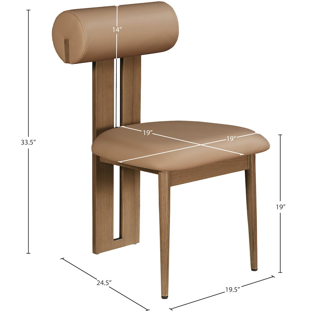 Dario Tan Vegan Leather Dining Chair, Set of 2. Picture 7