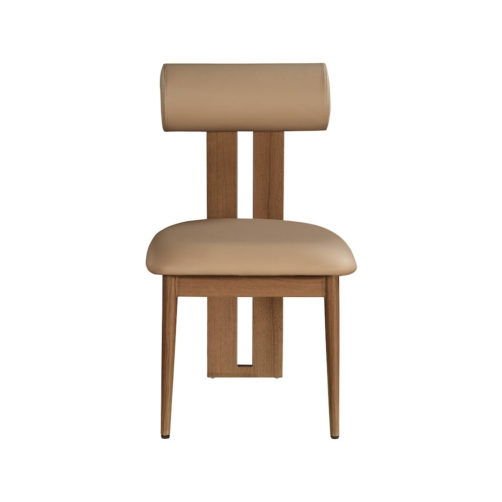 Dario Tan Vegan Leather Dining Chair, Set of 2. Picture 3