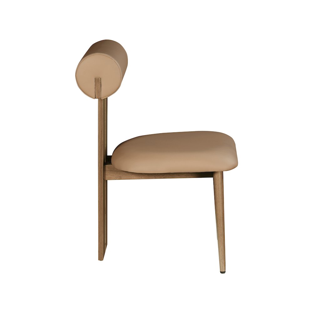 Dario Tan Vegan Leather Dining Chair, Set of 2. Picture 4