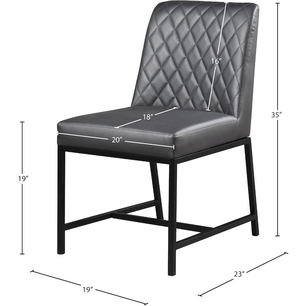 Bryce Grey Vegan Leather Dining Chair, Set of 2. Picture 8