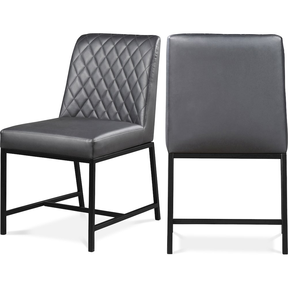 Bryce Grey Vegan Leather Dining Chair, Set of 2. Picture 1