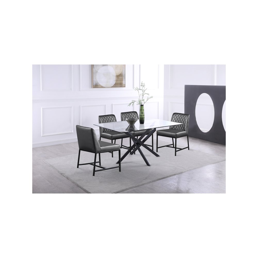 Bryce Grey Vegan Leather Dining Chair, Set of 2. Picture 7