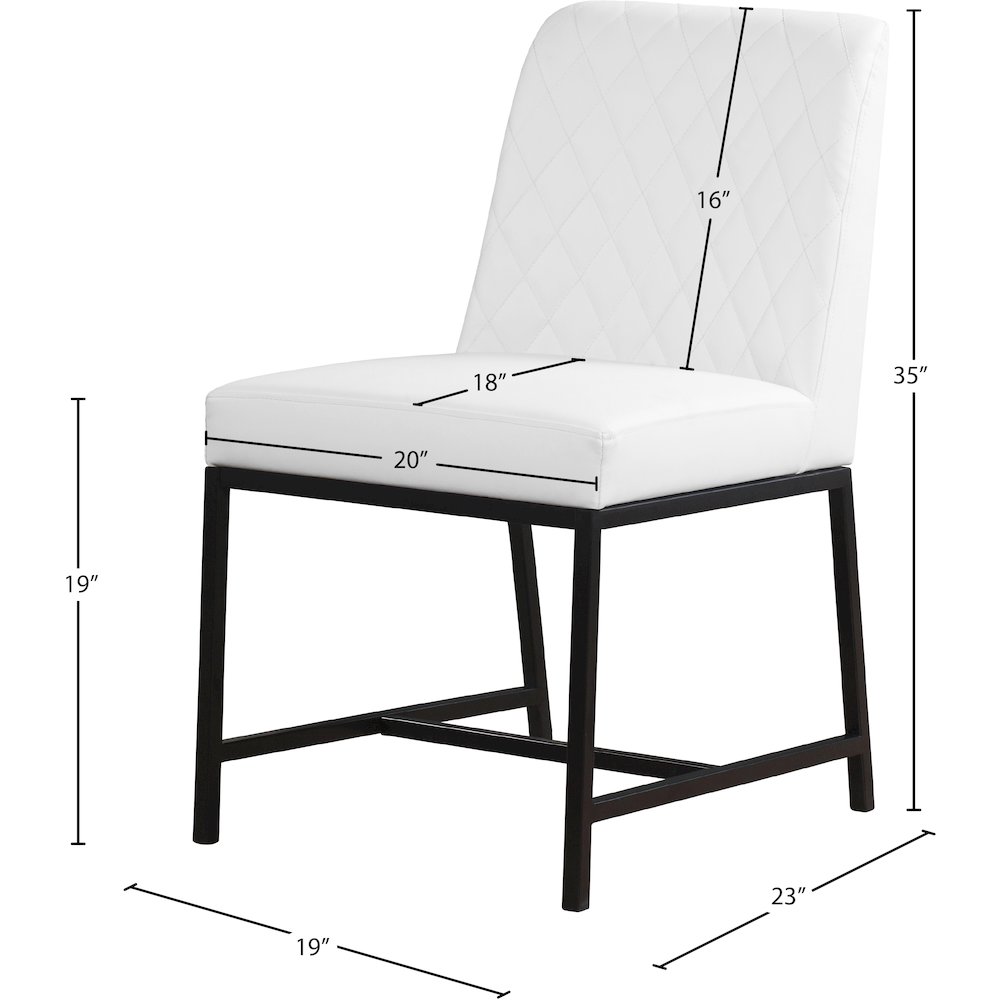 Bryce White Vegan Leather Dining Chair, Set of 2. Picture 8