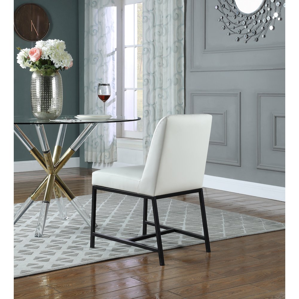 Bryce White Vegan Leather Dining Chair, Set of 2. Picture 2