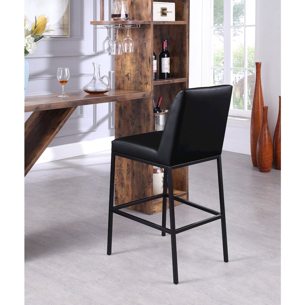 Bryce Black Vegan Leather Stool, Set of 2. Picture 2