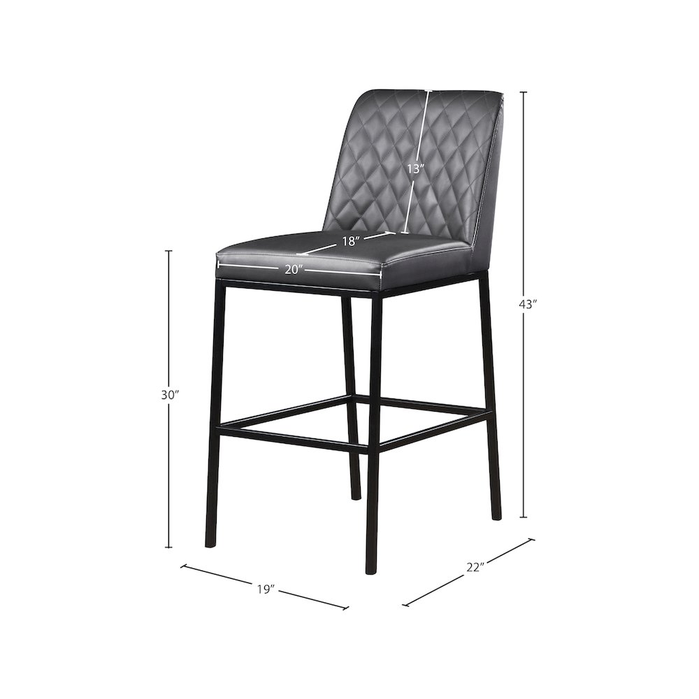 Bryce Grey Vegan Leather Stool, Set of 2. Picture 6