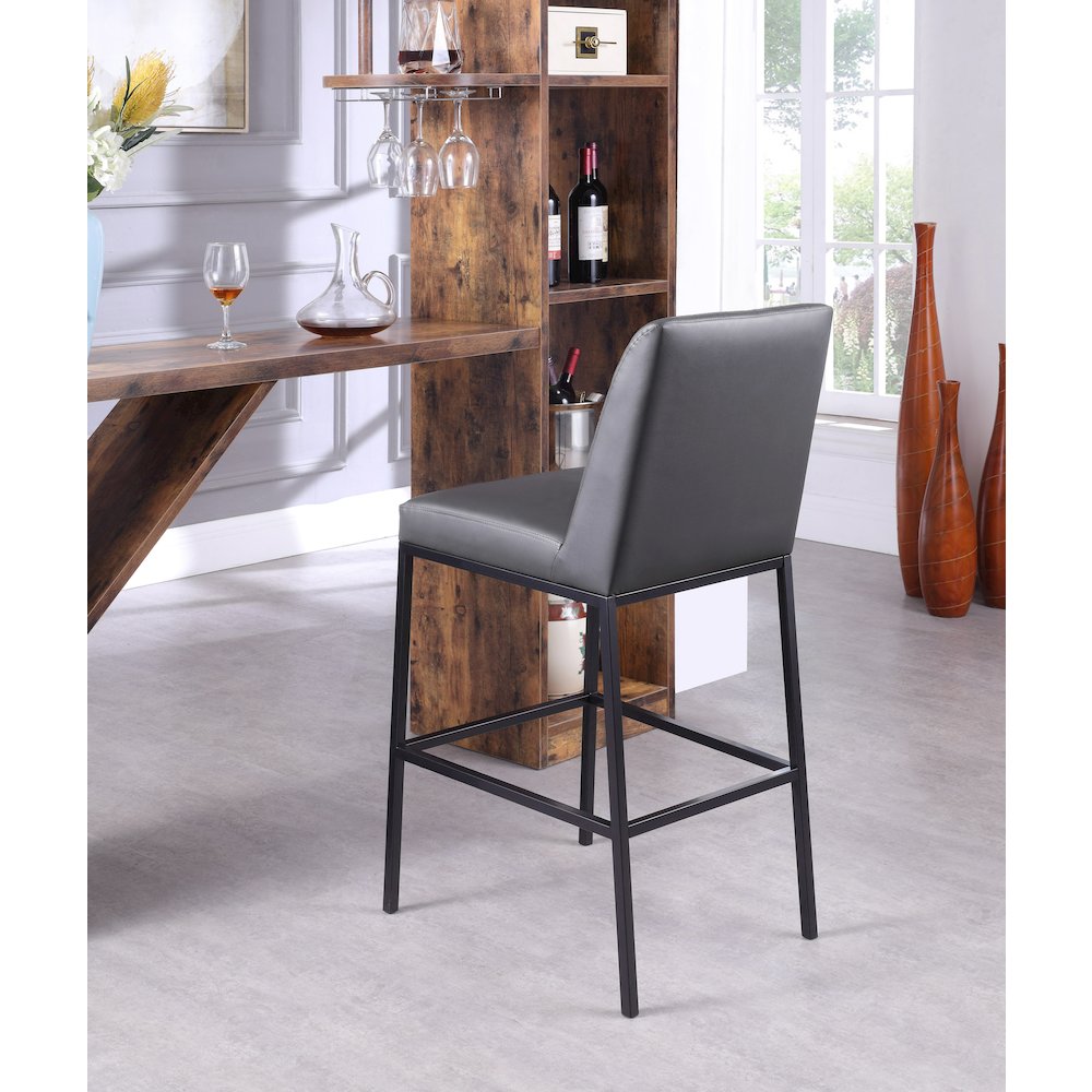 Bryce Grey Vegan Leather Stool, Set of 2. Picture 2