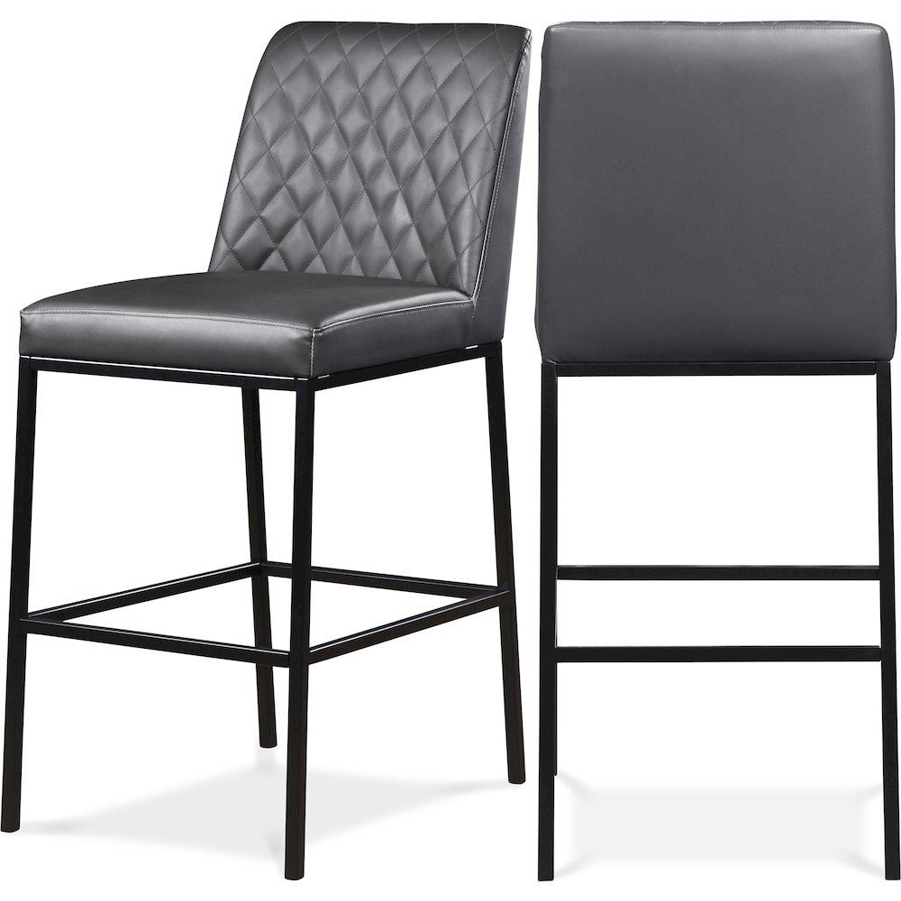 Bryce Grey Vegan Leather Stool, Set of 2. Picture 1