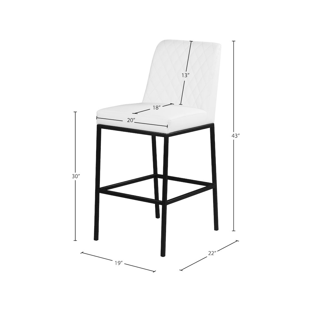 Bryce White Vegan Leather Stool, Set of 2. Picture 6