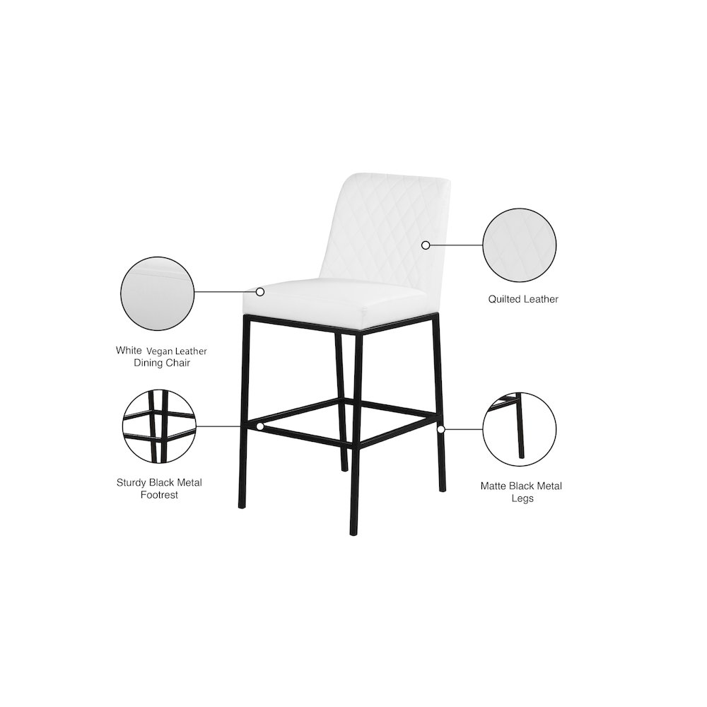 Bryce White Vegan Leather Stool, Set of 2. Picture 7