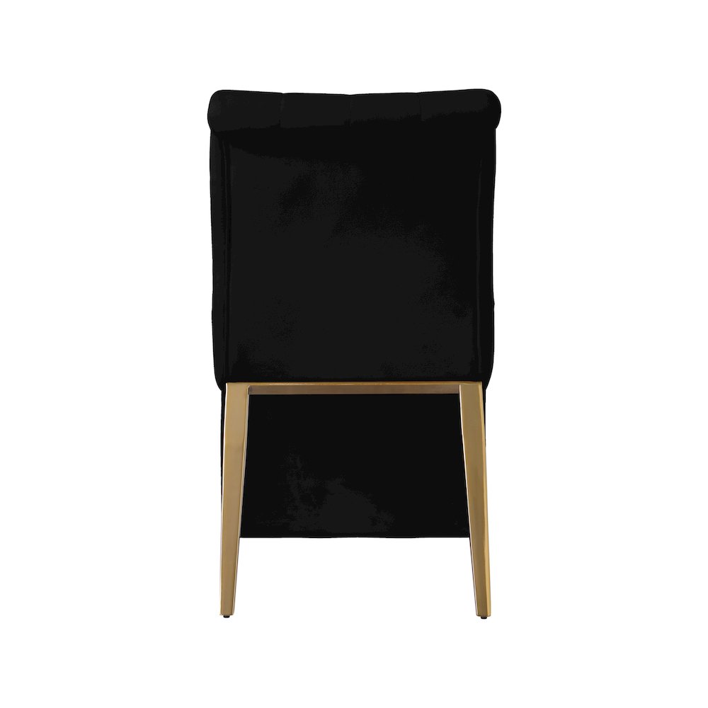 Curve Black Velvet Dining Chair, Set of 2. Picture 2