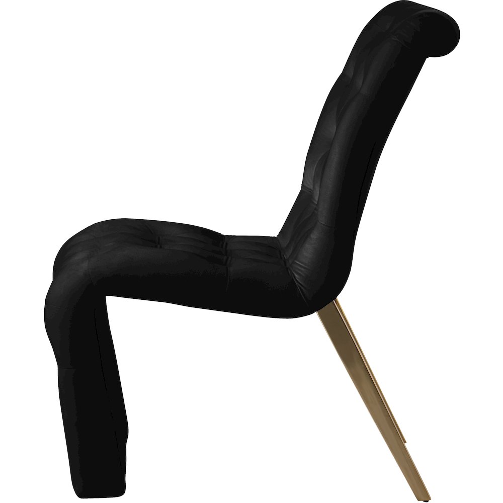 Curve Black Velvet Dining Chair, Set of 2. Picture 3