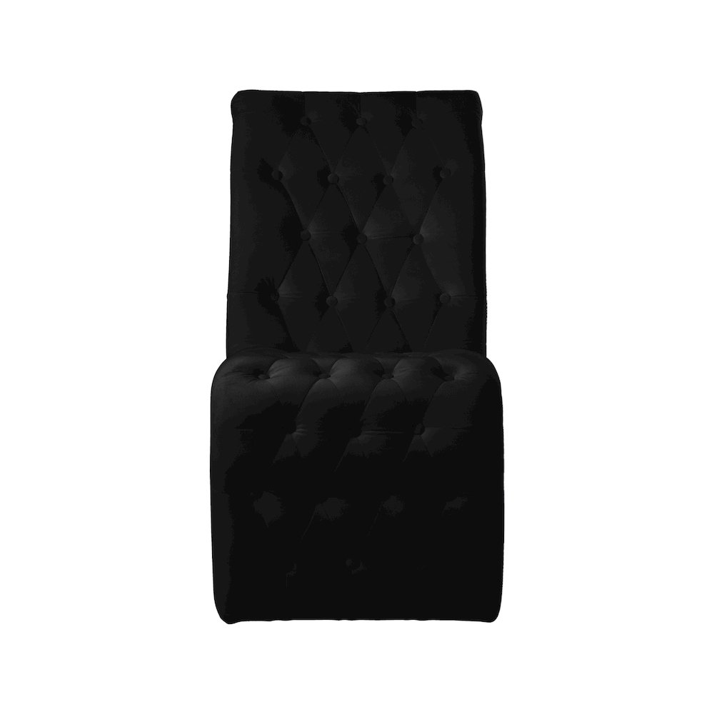 Curve Black Velvet Dining Chair, Set of 2. Picture 4