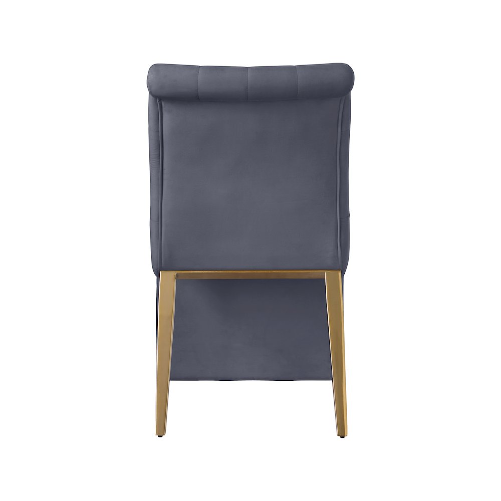 Curve Grey Velvet Dining Chair, Set of 2. Picture 2