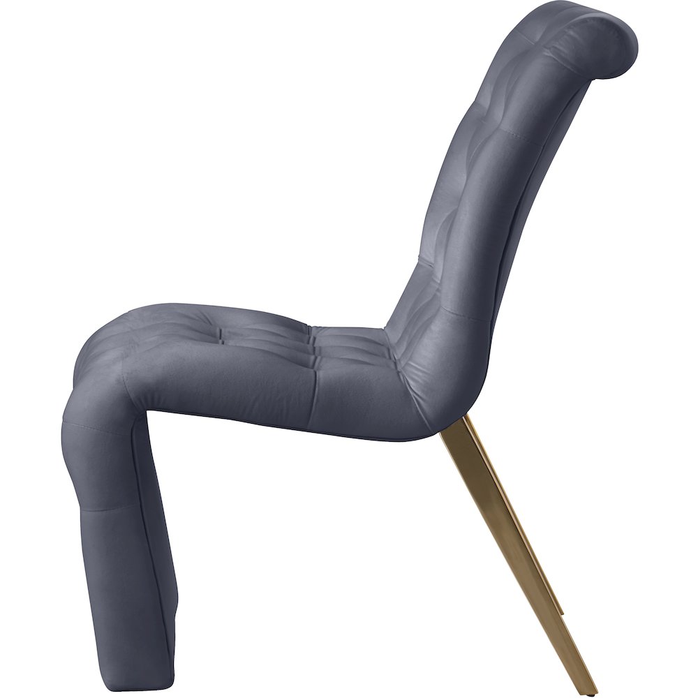 Curve Grey Velvet Dining Chair, Set of 2. Picture 3