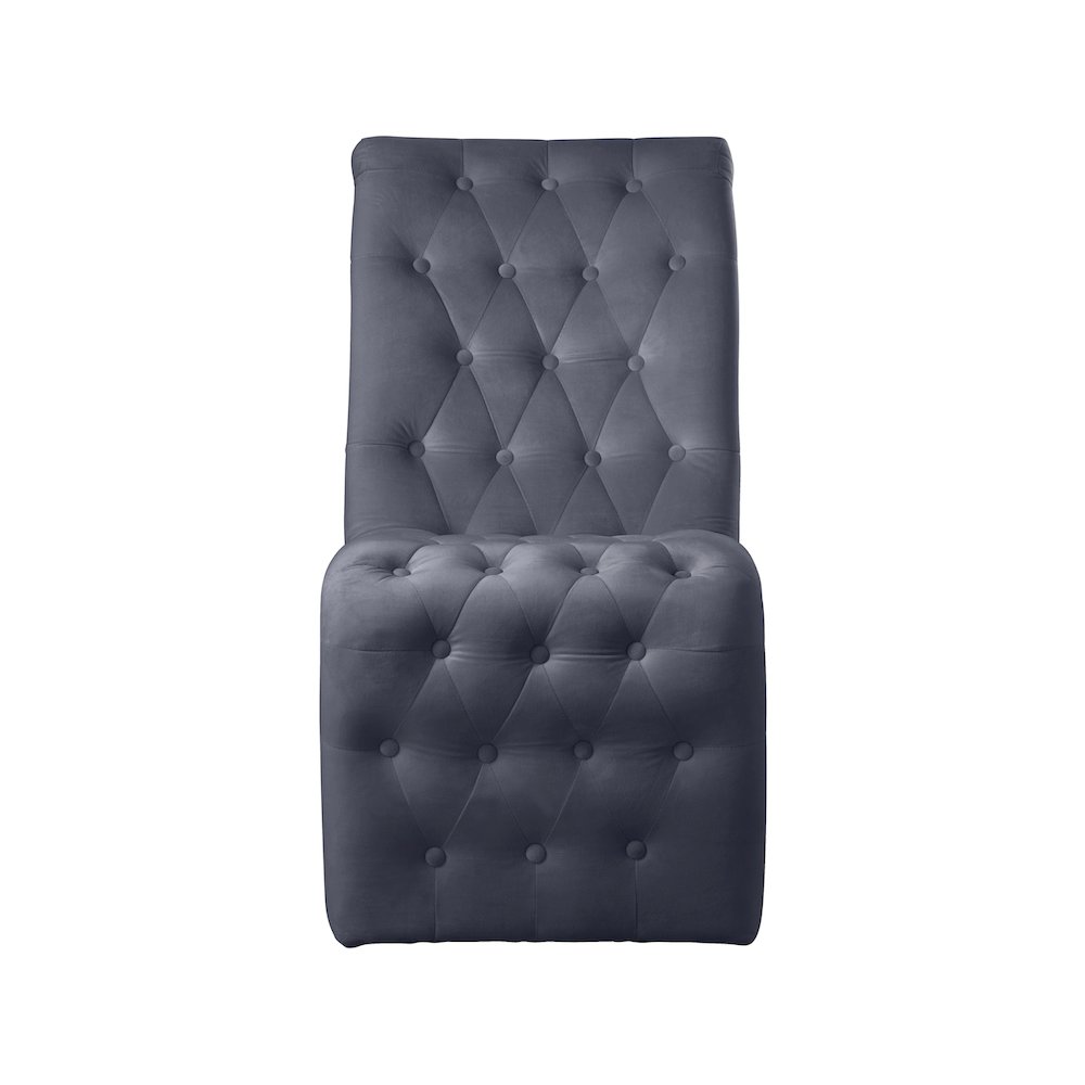 Curve Grey Velvet Dining Chair, Set of 2. Picture 4
