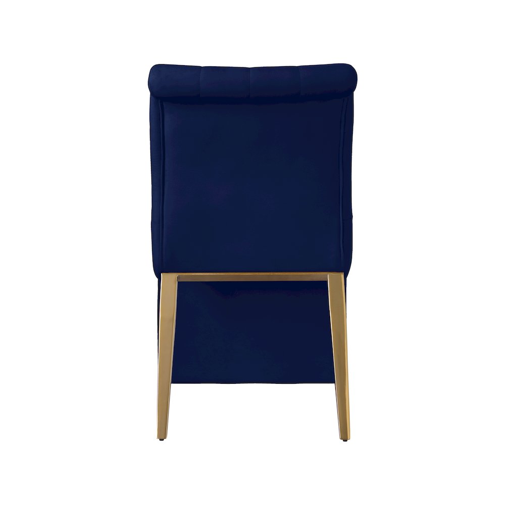 Curve Navy Velvet Dining Chair, Set of 2. Picture 2