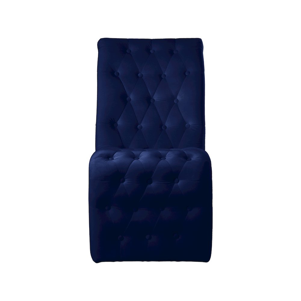 Curve Navy Velvet Dining Chair, Set of 2. Picture 4