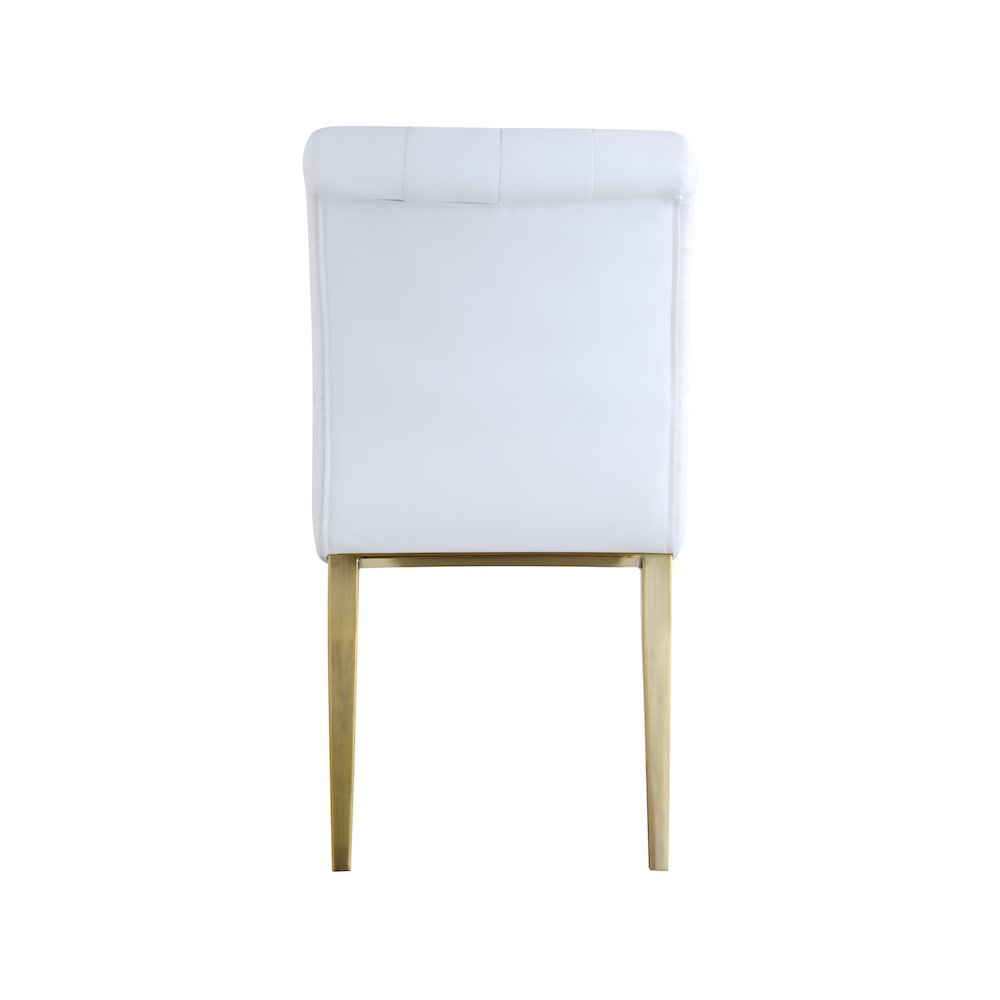 Curve White Vegan Leather Dining Chair, Set of 2. Picture 2
