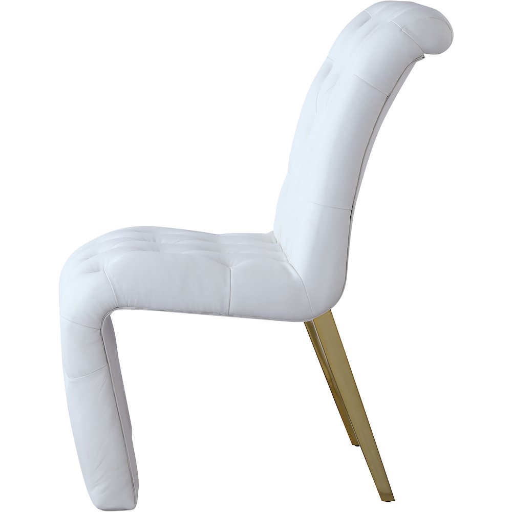 Curve White Vegan Leather Dining Chair, Set of 2. Picture 3