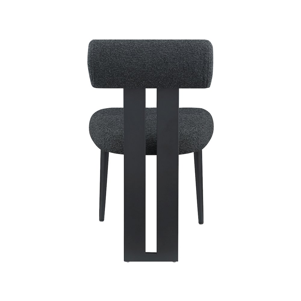 Dario Black Boucle Fabric Dining Chair, Set of 2. Picture 2