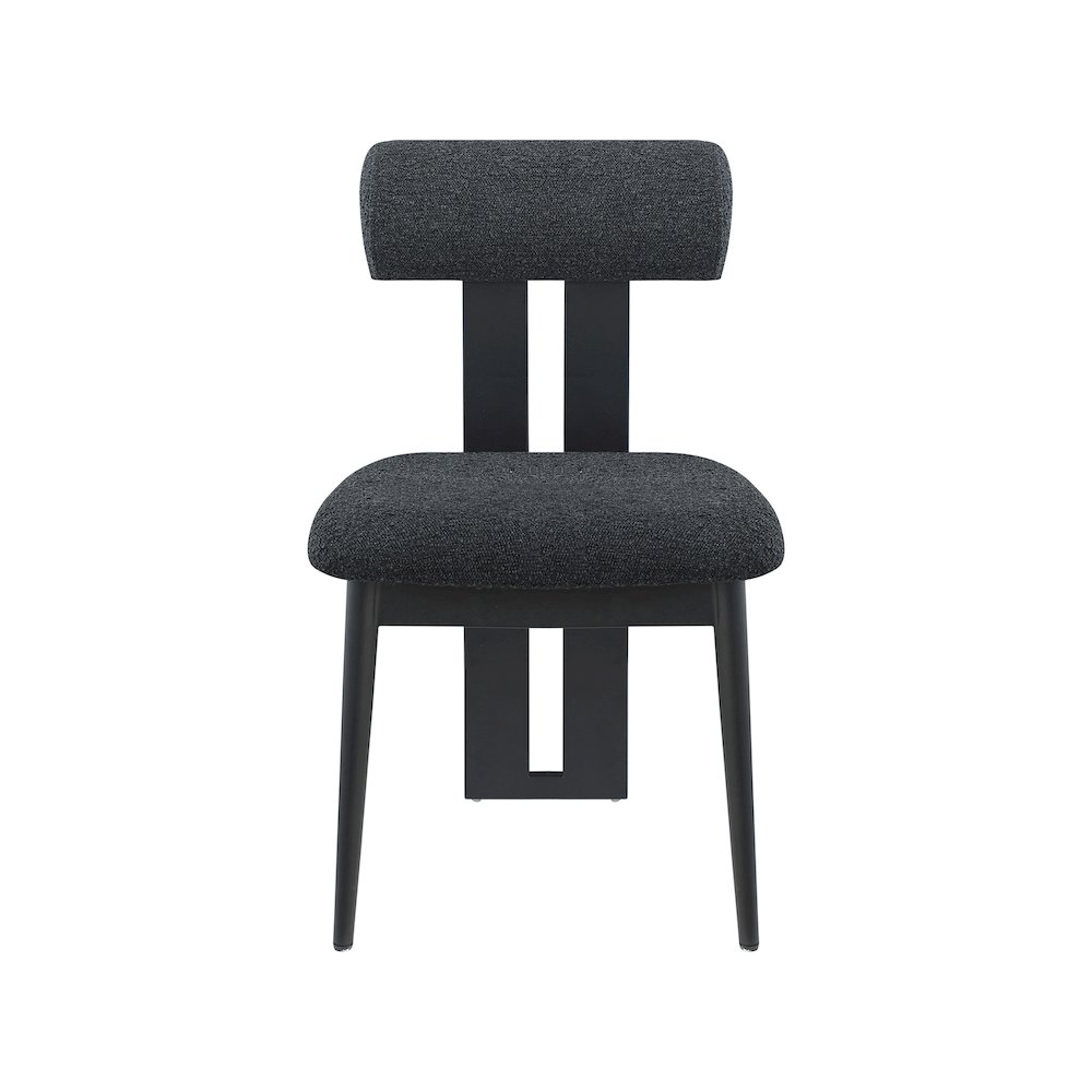 Dario Black Boucle Fabric Dining Chair, Set of 2. Picture 3