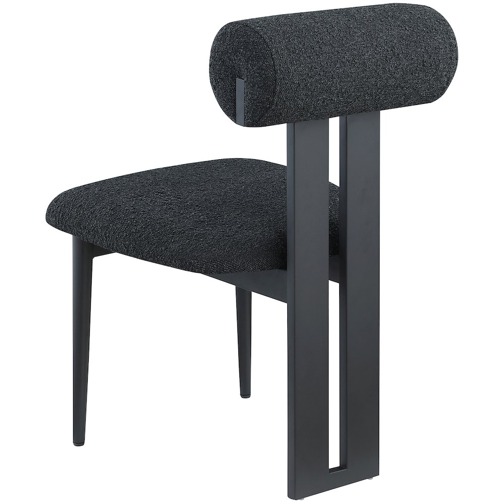 Dario Black Boucle Fabric Dining Chair, Set of 2. Picture 5
