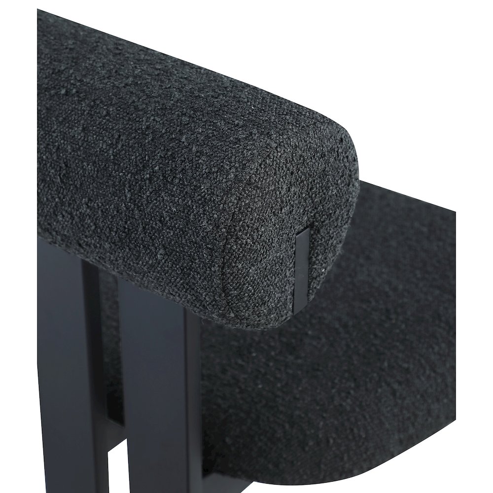 Dario Black Boucle Fabric Dining Chair, Set of 2. Picture 6