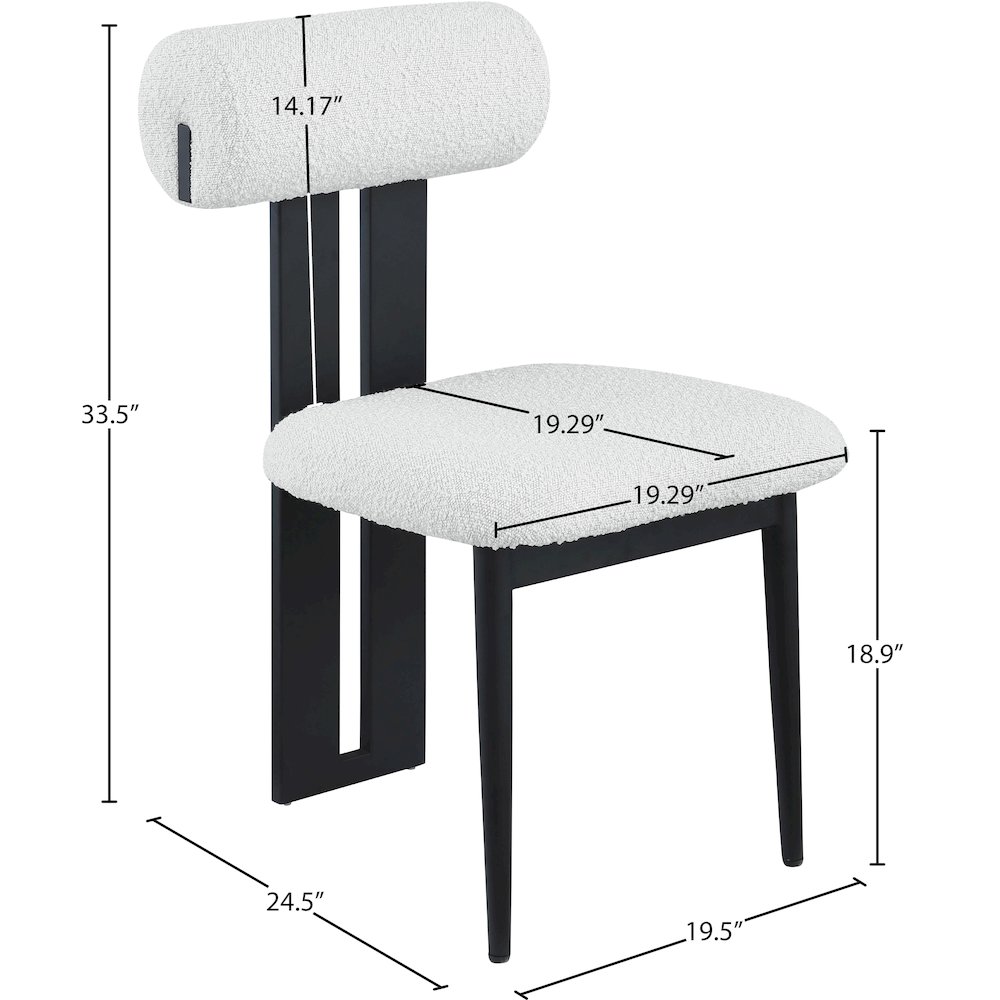 Dario Cream Boucle Fabric Dining Chair, Set of 2. Picture 7