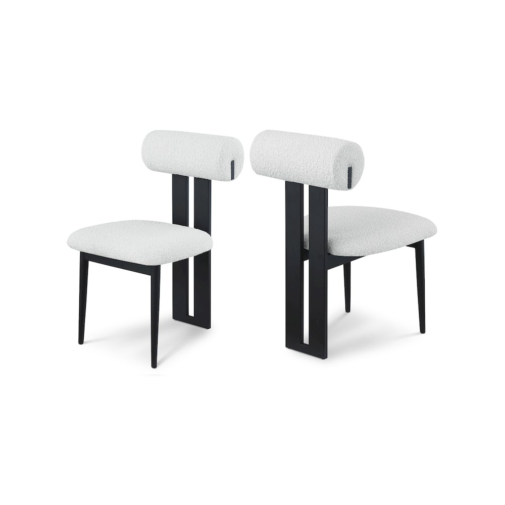 Dario Cream Boucle Fabric Dining Chair, Set of 2. Picture 1
