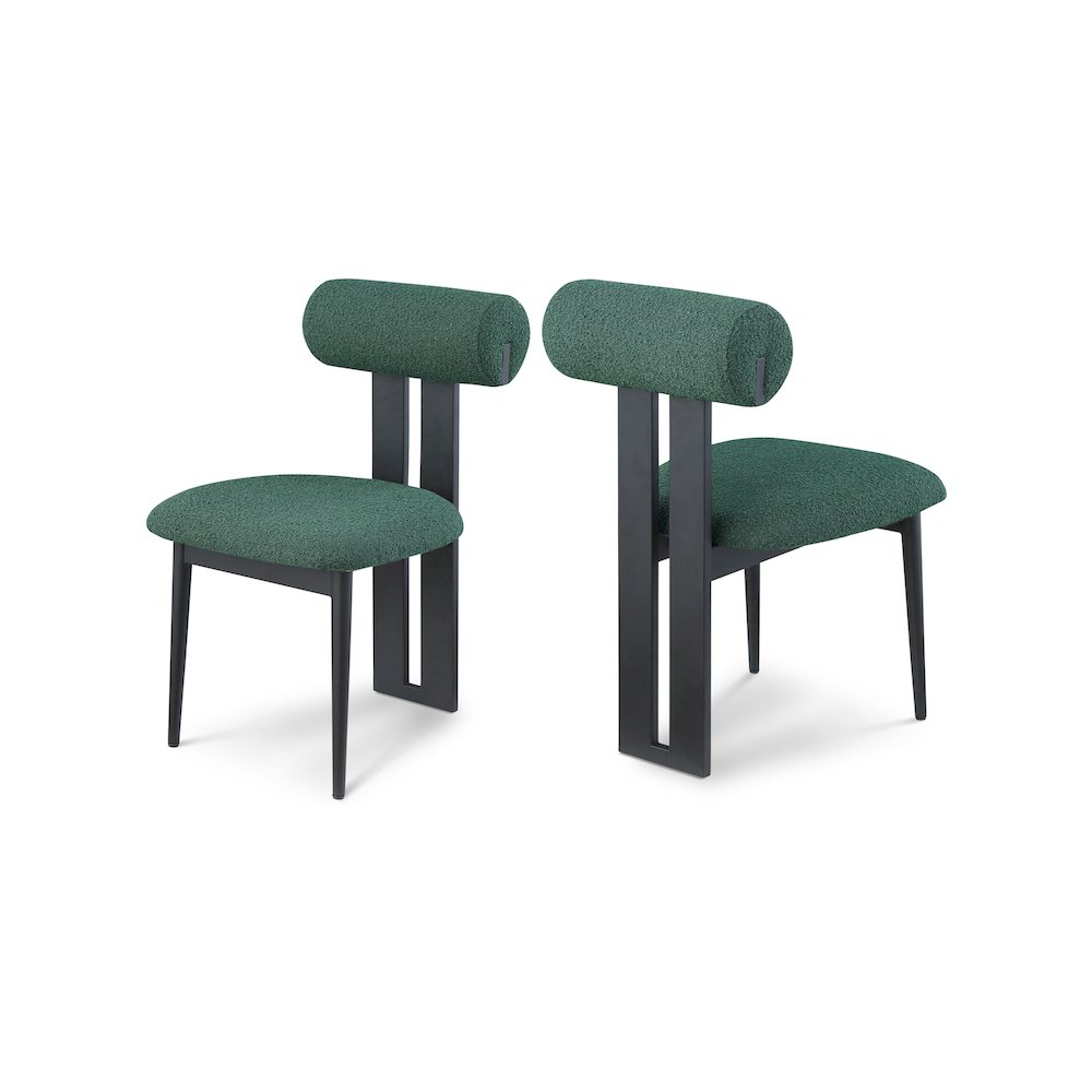 Dario Green Boucle Fabric Dining Chair, Set of 2. Picture 1