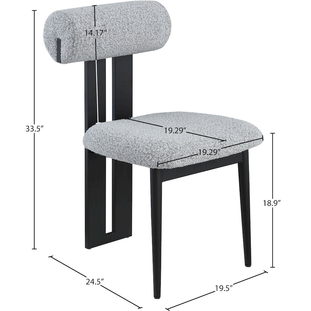Dario Grey Boucle Fabric Dining Chair, Set of 2. Picture 7