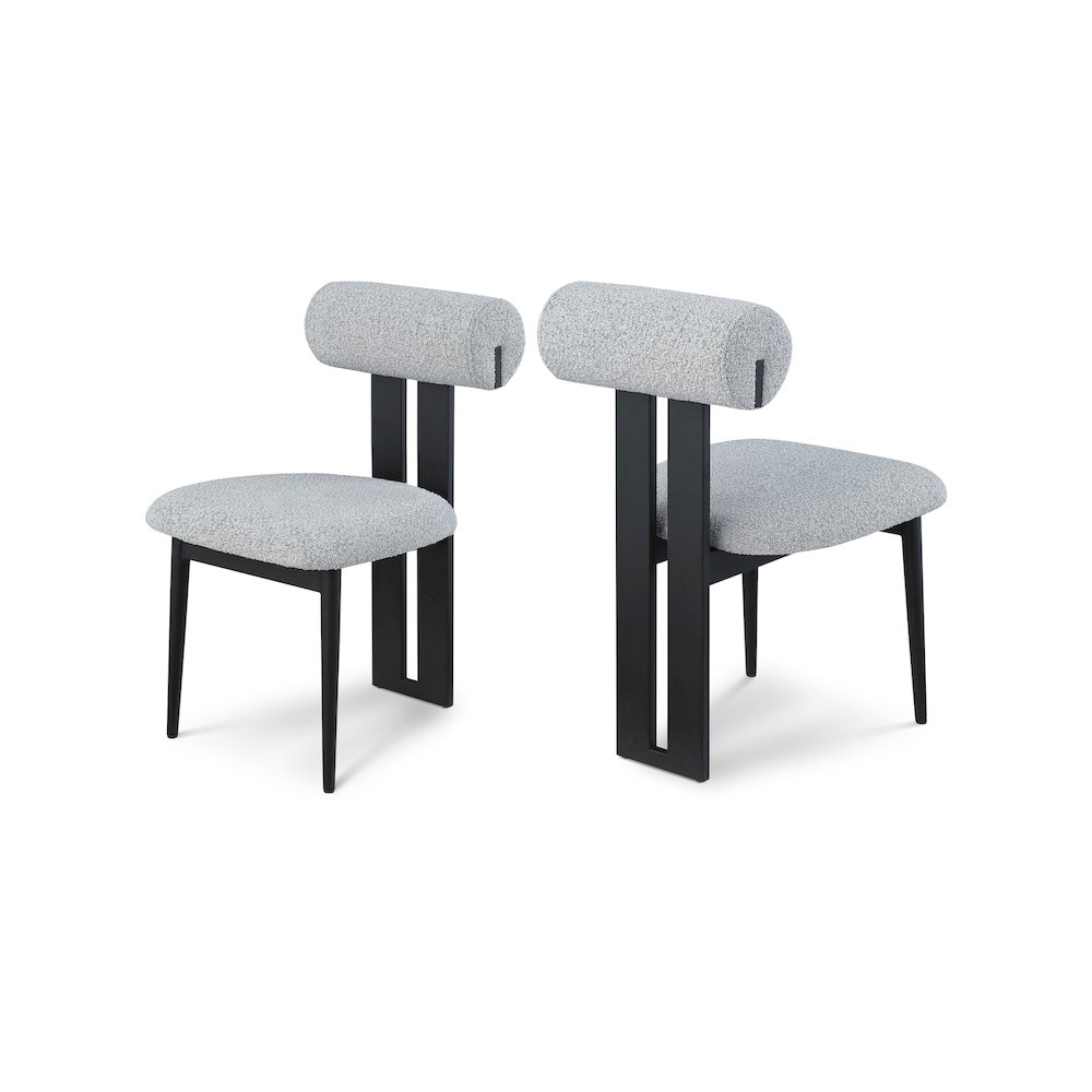 Dario Grey Boucle Fabric Dining Chair, Set of 2. Picture 1