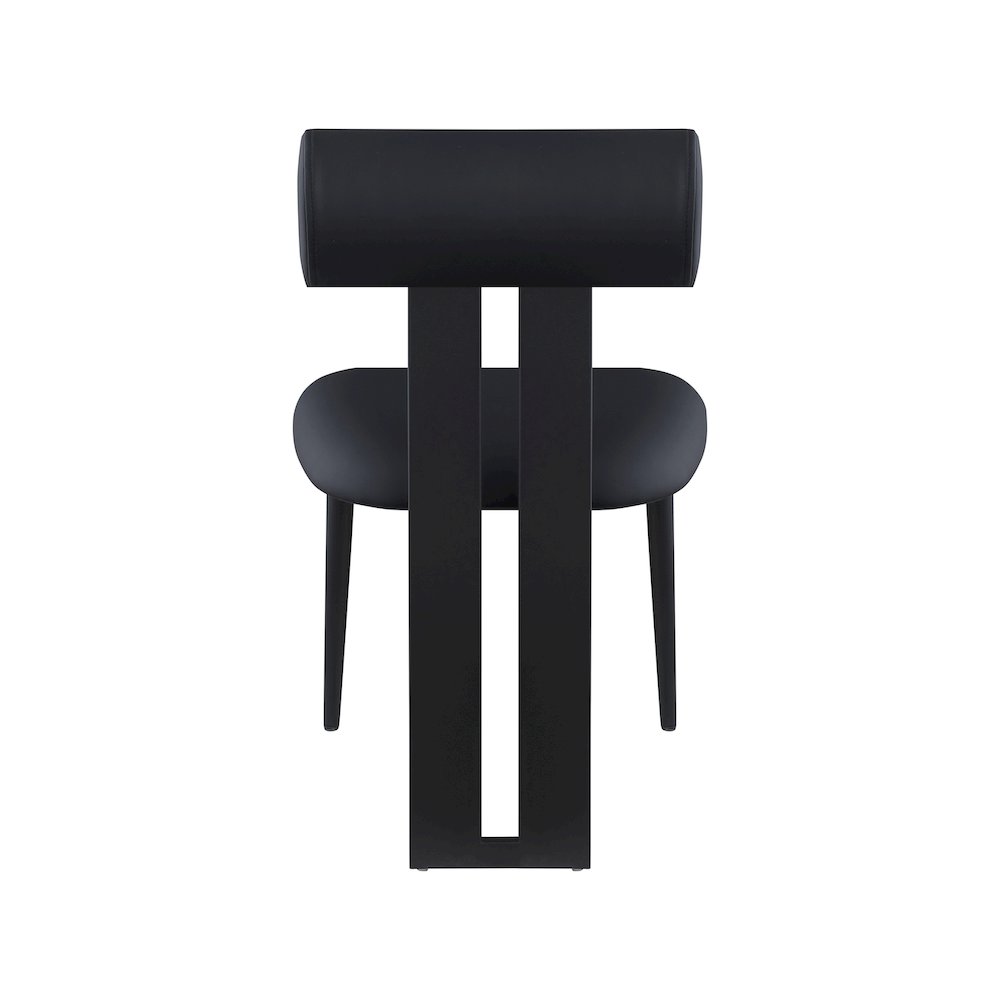 Dario Black Vegan Leather Dining Chair, Set of 2. Picture 2