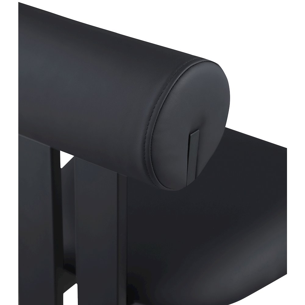 Dario Black Vegan Leather Dining Chair, Set of 2. Picture 6