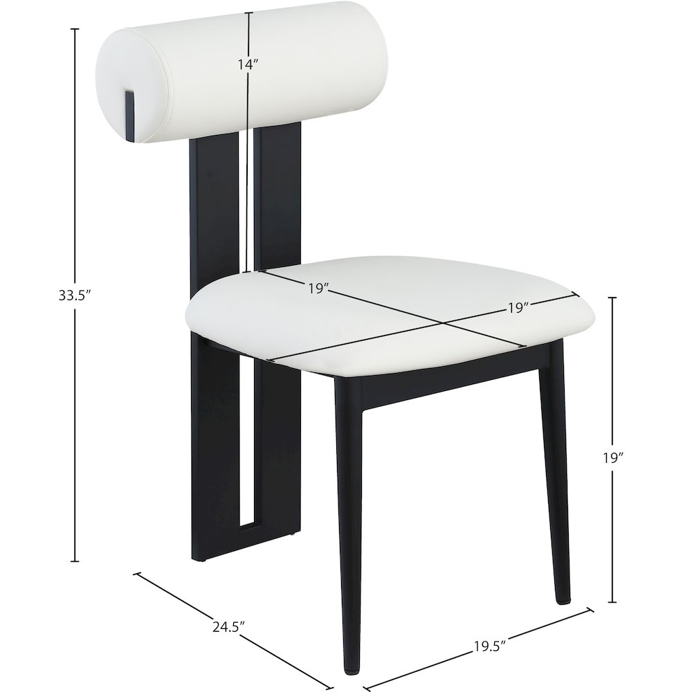 Dario Cream Vegan Leather Dining Chair, Set of 2. Picture 7