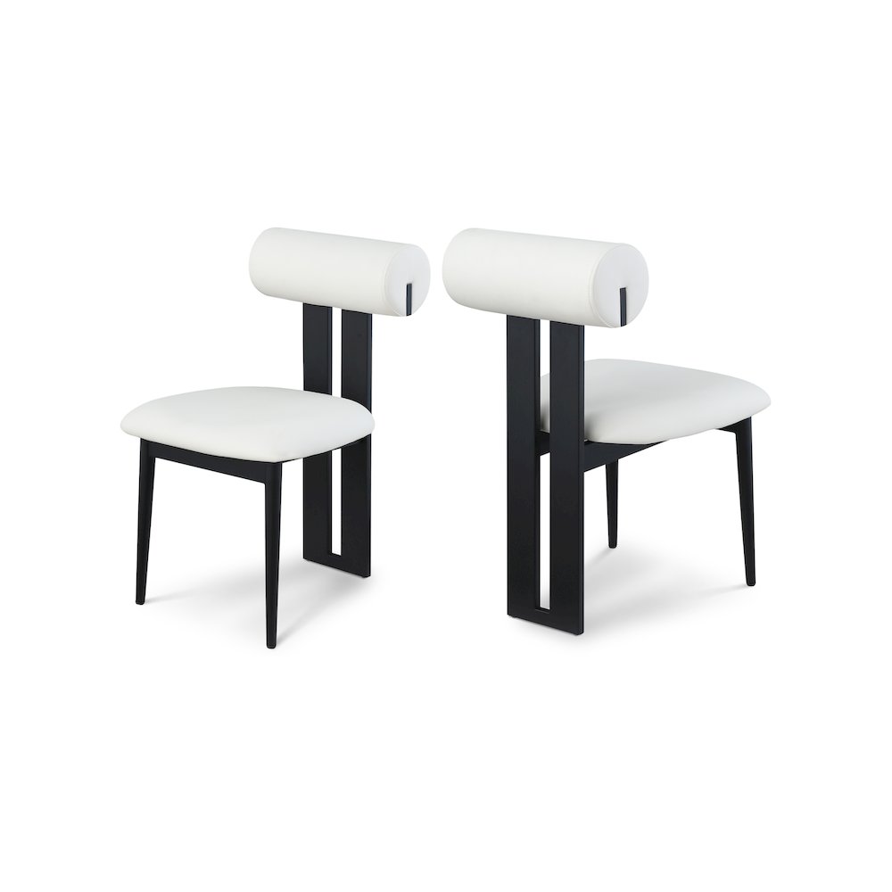 Dario Cream Vegan Leather Dining Chair, Set of 2. Picture 1