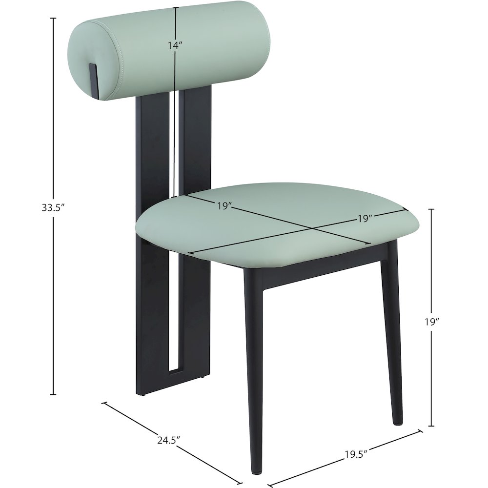 Dario Mint Vegan Leather Dining Chair, Set of 2. Picture 7