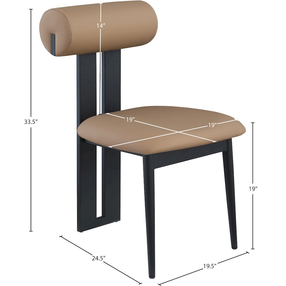 Dario Tan Vegan Leather Dining Chair, Set of 2. Picture 7