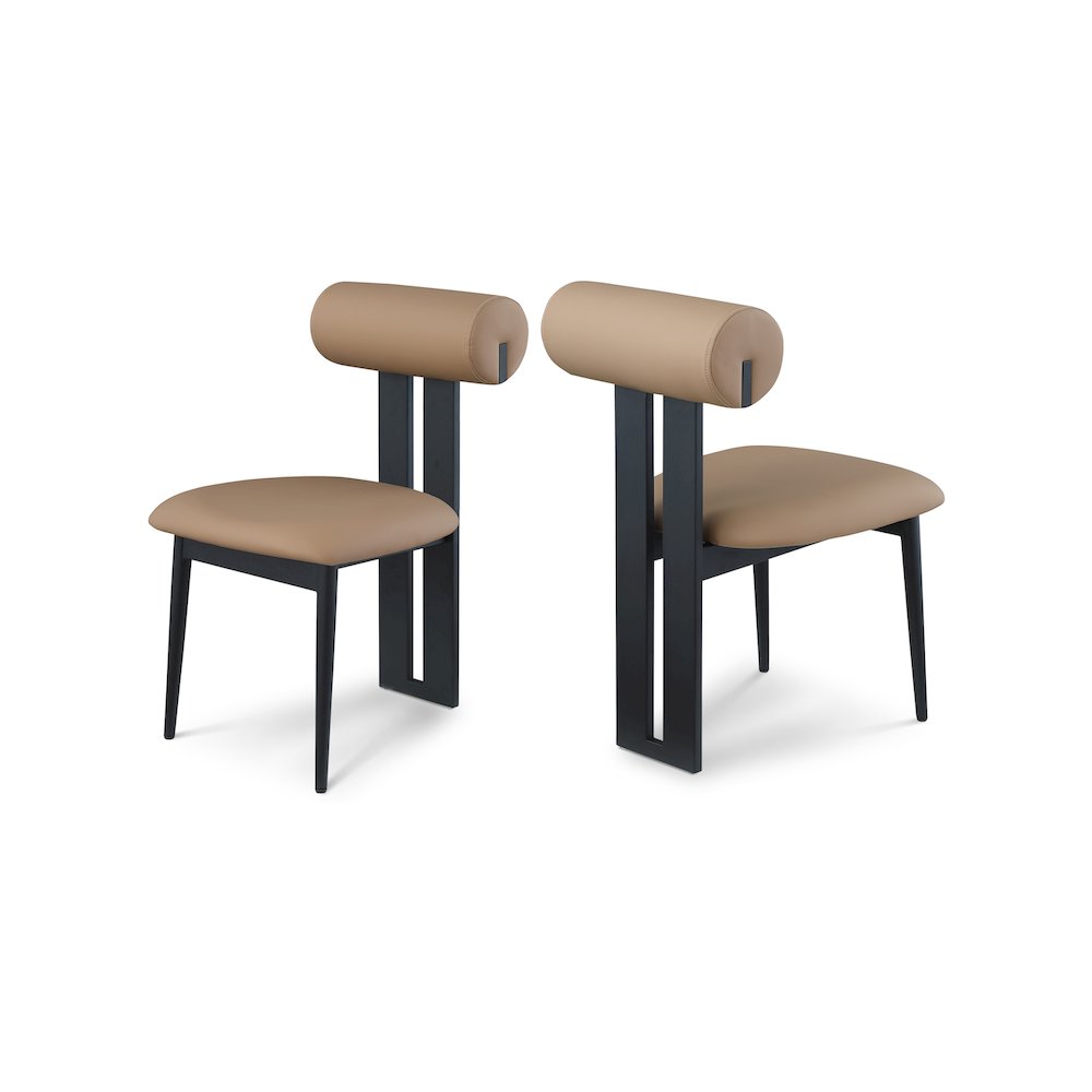 Dario Tan Vegan Leather Dining Chair, Set of 2. Picture 1